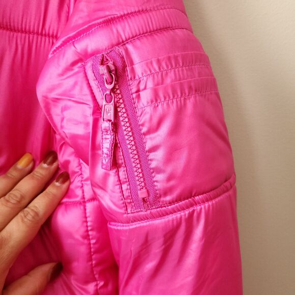 JUSTICE Girls Hot Pink Winter Hooded Puffer Jacket 12 14 Bubblegum Warm Cozy - Picture 6 of 14